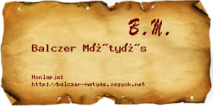 Balczer Mátyás névjegykártya