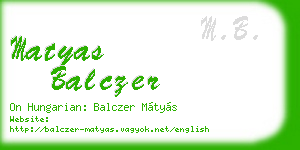 matyas balczer business card