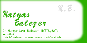matyas balczer business card